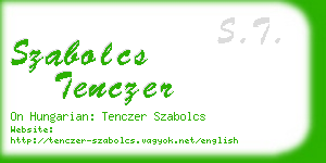szabolcs tenczer business card